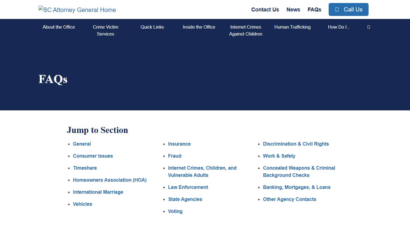 FAQs - South Carolina Attorney General